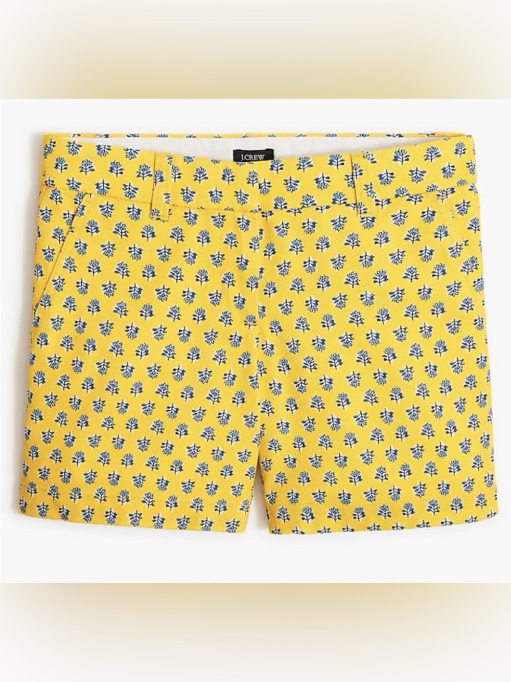 J. Crew Yellow Floral Print Women’s Chino Shorts Size 14